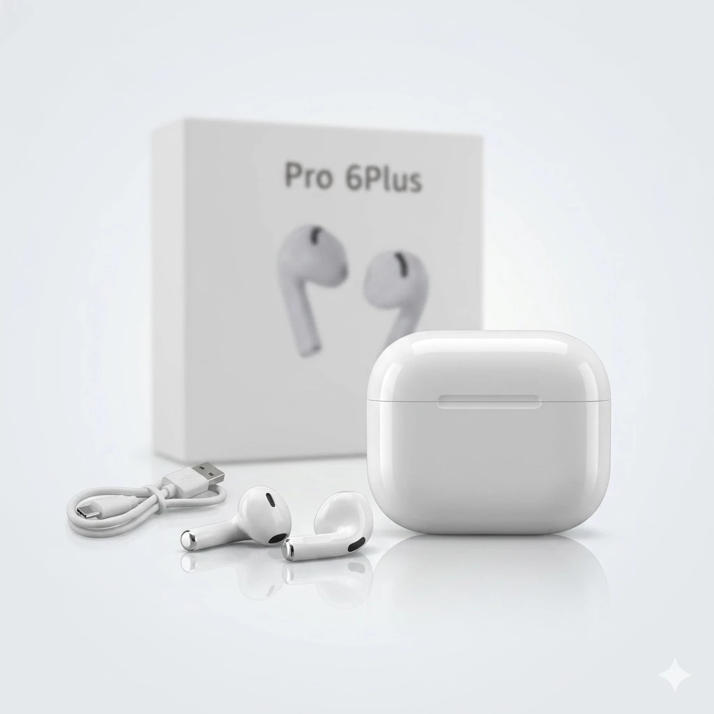 Kufje Bluetooth Pro 6 Plus me Kuti të Bardhë