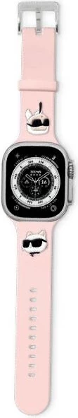 Rrip për Apple Watch Karl Lagerfeld 3D Rubber Karl&Choupette Heads, rozë, 38/40/41mm