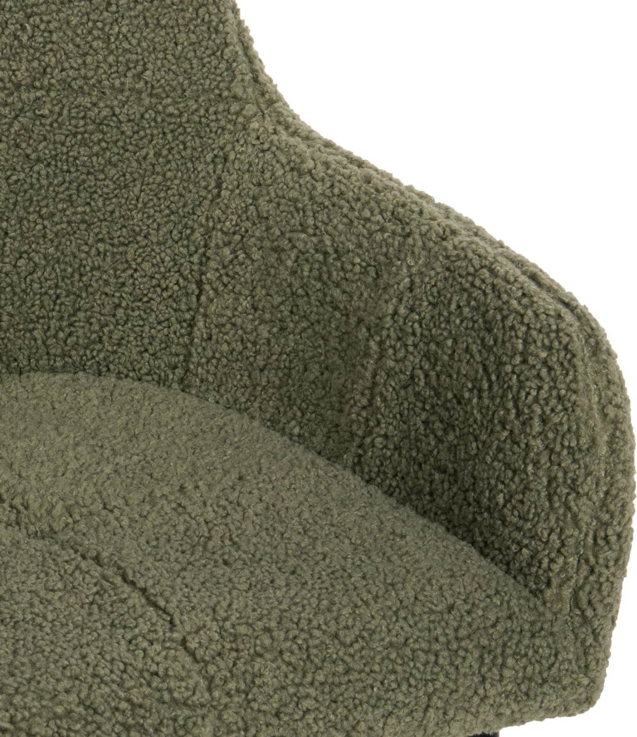 Karrige SHELLY FH8591.03 me pëlhurë TEDDY në ngjyrë fistik- këmbë metalike të zeza 57x55x87Hcm., set prej 2 copë