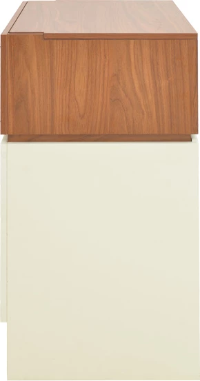 Tavolinë grimi Sonlen, ngjyrë arre-krem, 60x45x130cm, me pasqyrë dhe stol