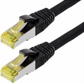 Kablë rrjeti Helos Patch Cat6a GHMT AWG 26/7, 0.25 m, e zezë