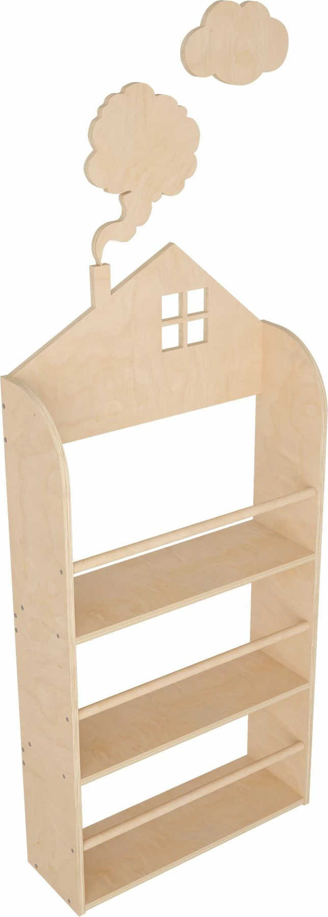 Raft librash Hanah Home, ngjyrë druri betuli, Lucca