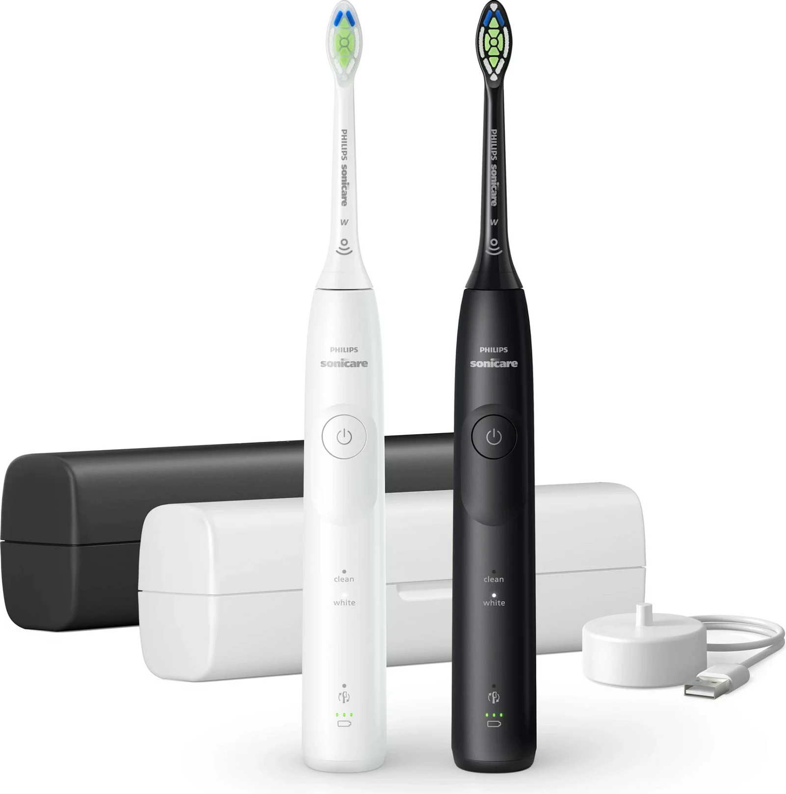 Furçë dhëmbësh elektrike Philips Sonicare 5500 HX7119/02, set 2 copë, bardhë/zi