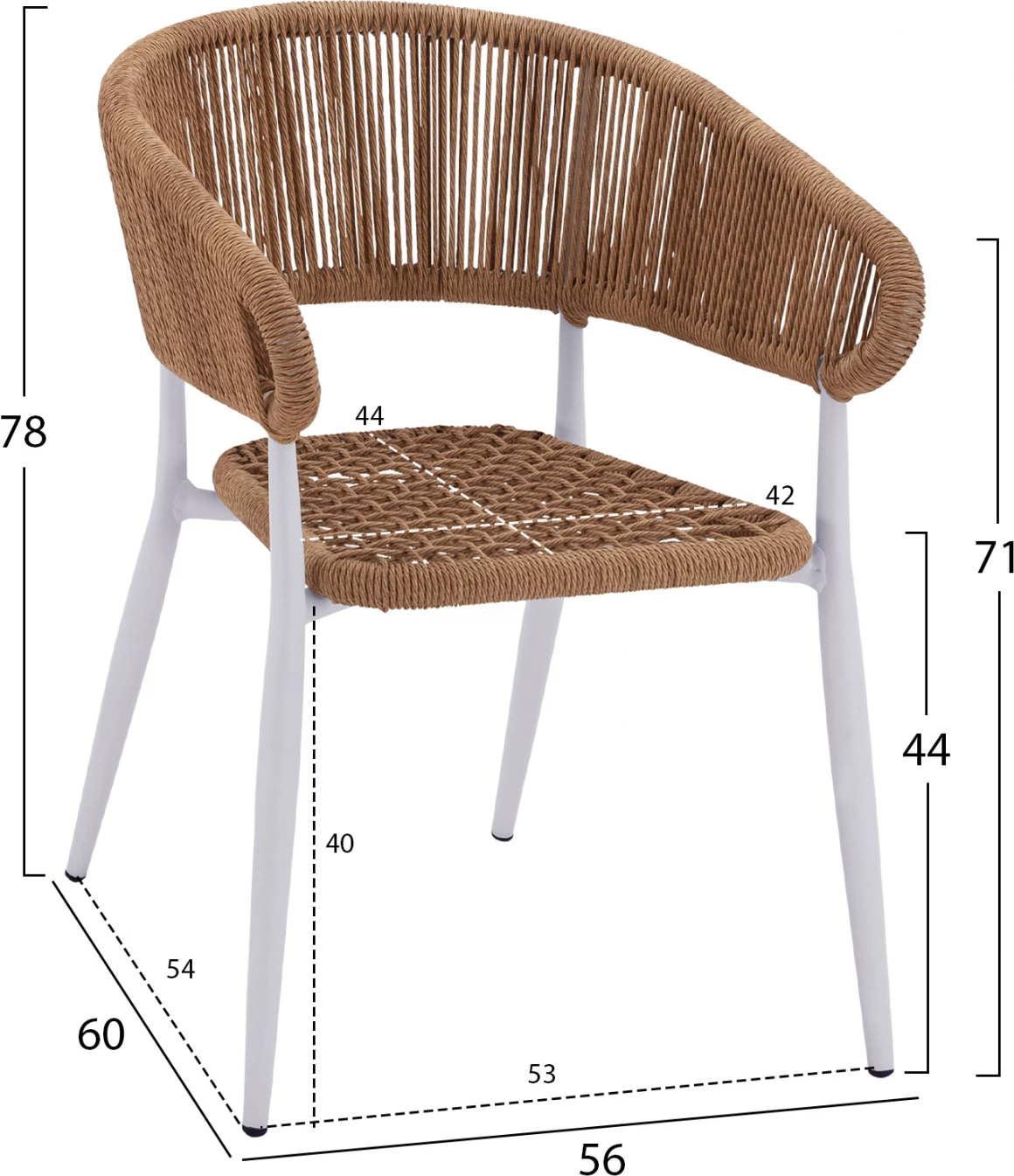 Set për darkë 7 copë me tavolinë polywood 200x94 dhe karrige të bardha FH11425