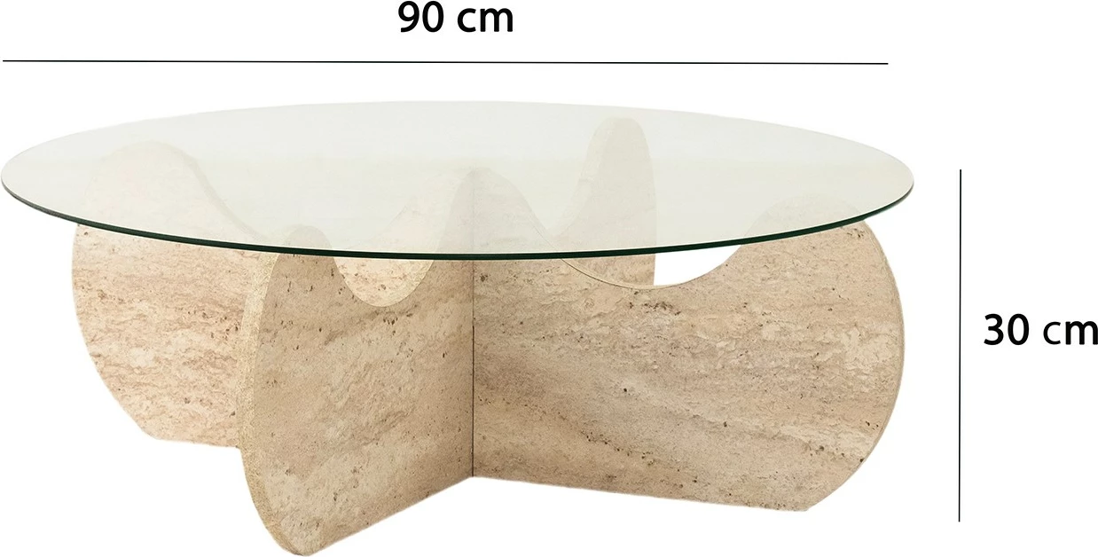 Tavolinë kafeje Skye Decor, ngjyrë travertine, Himalayas