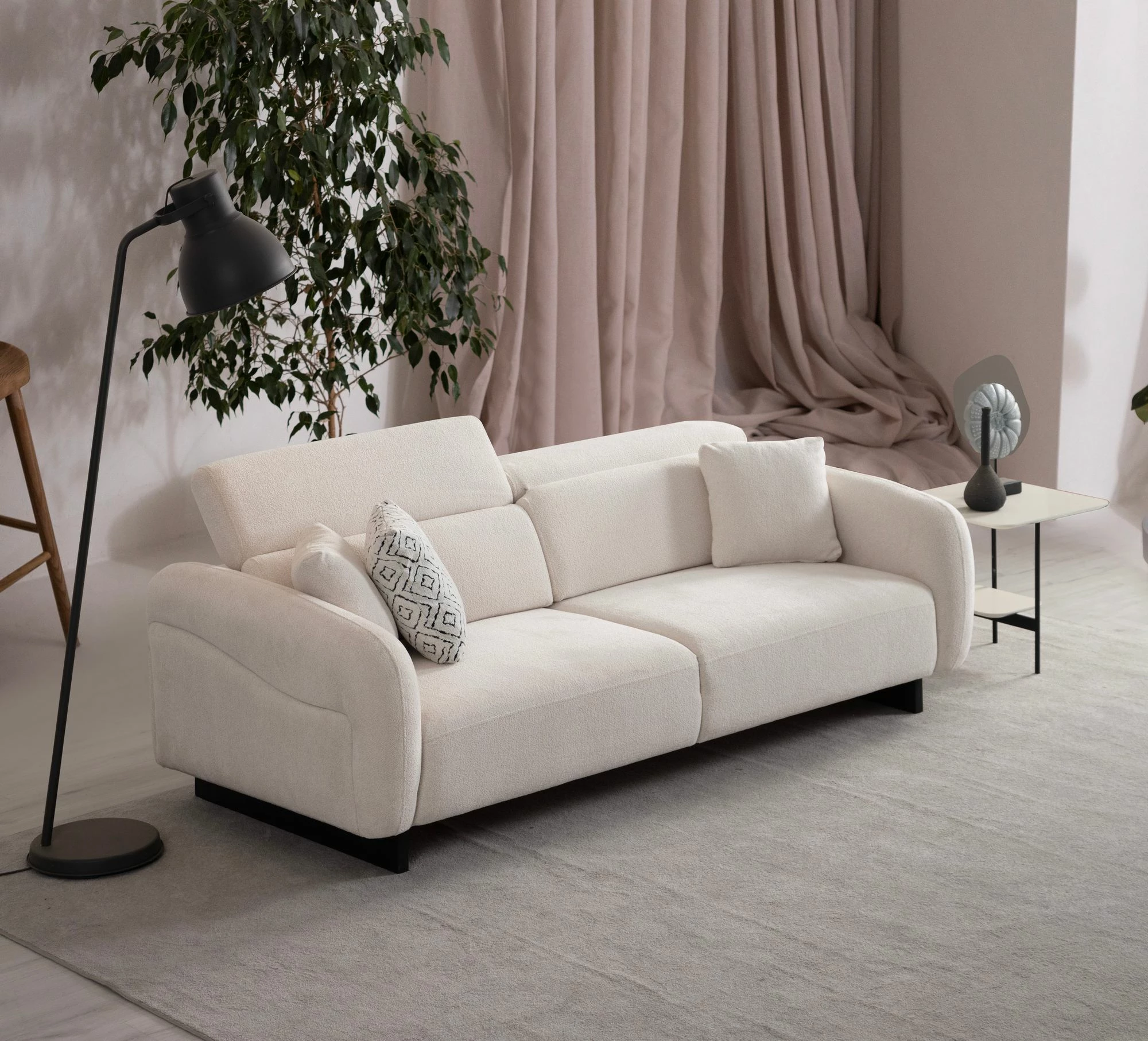 Divan treshe Caprice, i bardhë, Atelier del Sofa