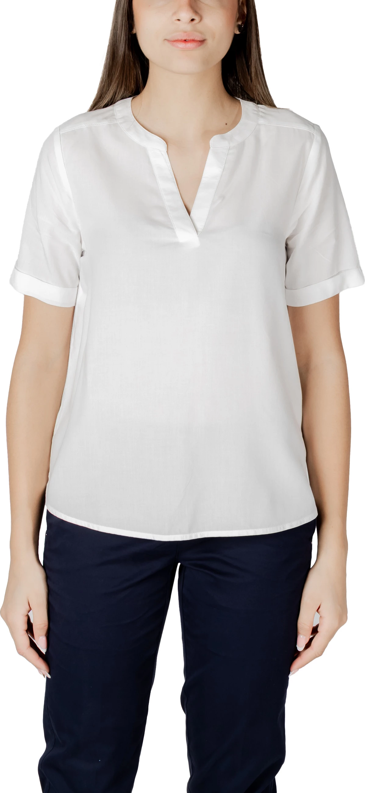 Bluzë për femra Street One QR Splitneck 345525, e bardhë