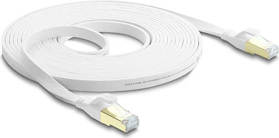 Kabllo rrjeti DeLOCK RJ45 Cat8.1 Flat Patch, 10m, 40Gbps, e bardhë