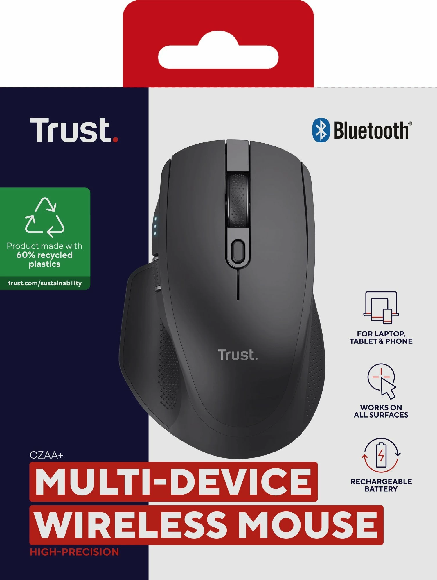 Maus Trust Ozaa+ 24820 wireless multi-connect 3200 DPI, zi