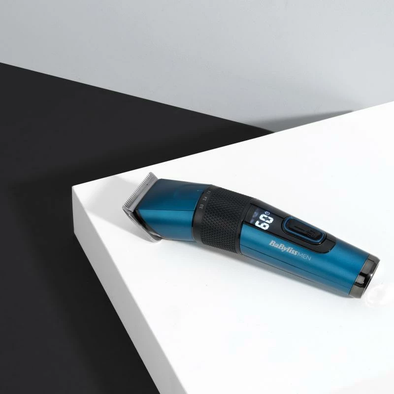 Makinë rroje flokësh, BaByliss E990E, tehe çelik japonez, bateri Li-ion 160 min, 45 gjatësitë 0.6–28 mm, blue/black