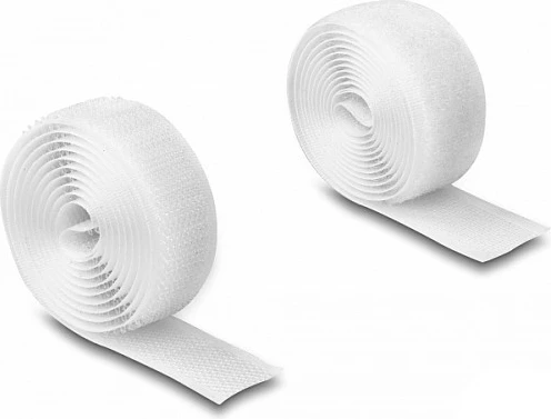 Shirit Velcro DeLOCK Heavy-Duty, 1 m x 20 mm, i bardhë