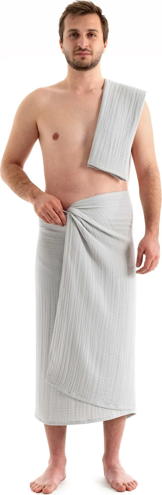 Set peshqirësh (2 copë), muslin, ngjyrë gri, Mijolnir