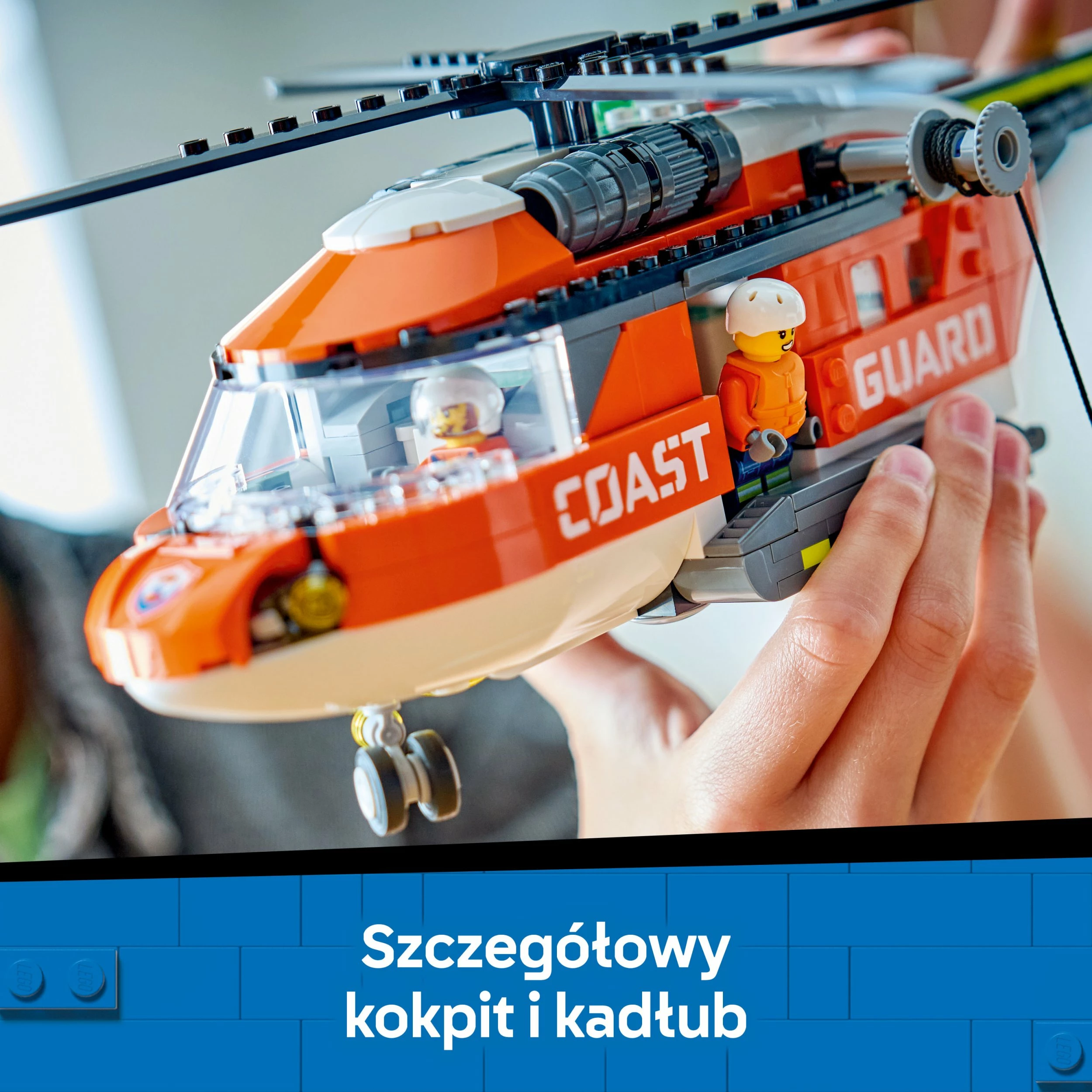 Set LEGO City LEGO Coast Guard Helicopter 60503, 551 copë, 7+, e kuqe/portokalli