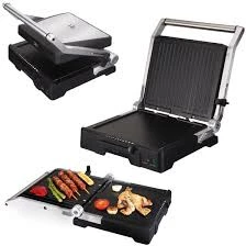 Grill elektrik JATA GR1100 2000W, non-stick, hapje 180°, 6 pozicione, silver-e zezë
