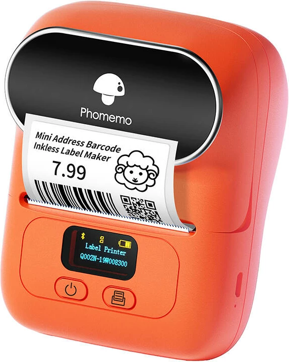 Printer etiketa portativ Phomemo M110, termik, Bluetooth/USB, portokalli