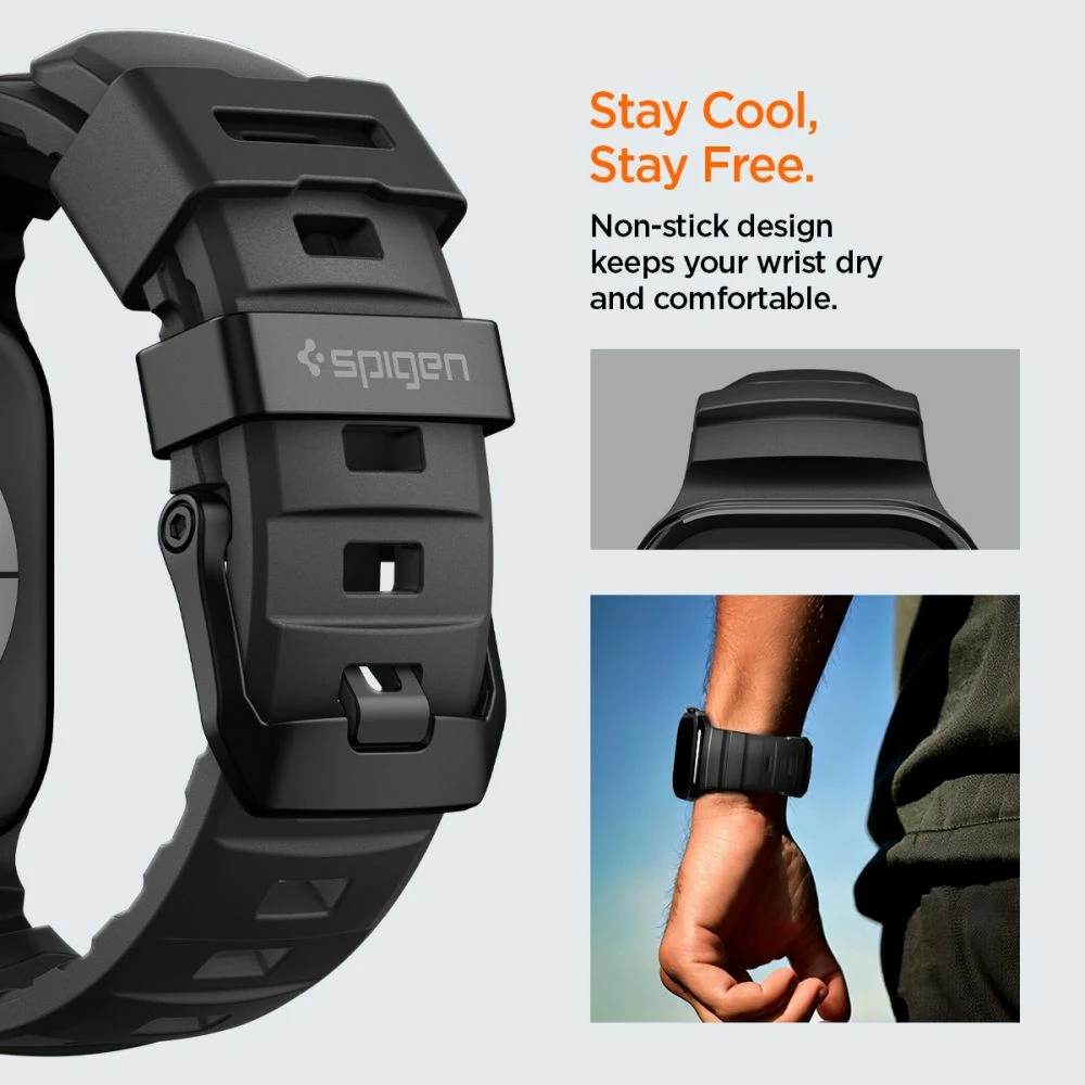 Rrip silikoni Spigen WBS2 për Apple Watch 44/45/46/49 mm, i zi, 1 copë