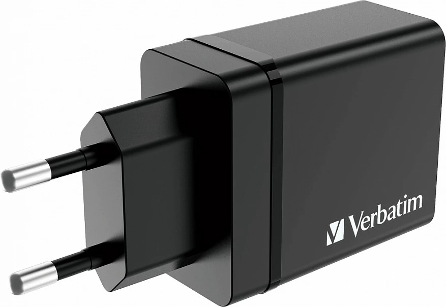 Karikues muri Verbatim 49700, 30W, USB-C PD 20W + 3x USB-A, prizë EU, i zi