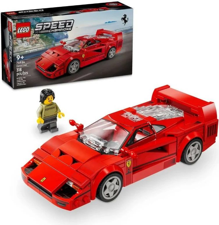 Set LEGO Speed Champions Ferrari F40, 318 pjesë, i kuq