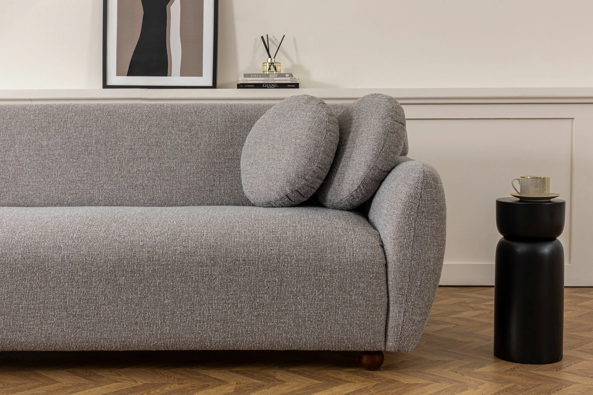 Divan treshe, ngjyrë gri e çelët, Atelier del Sofa, Eddy