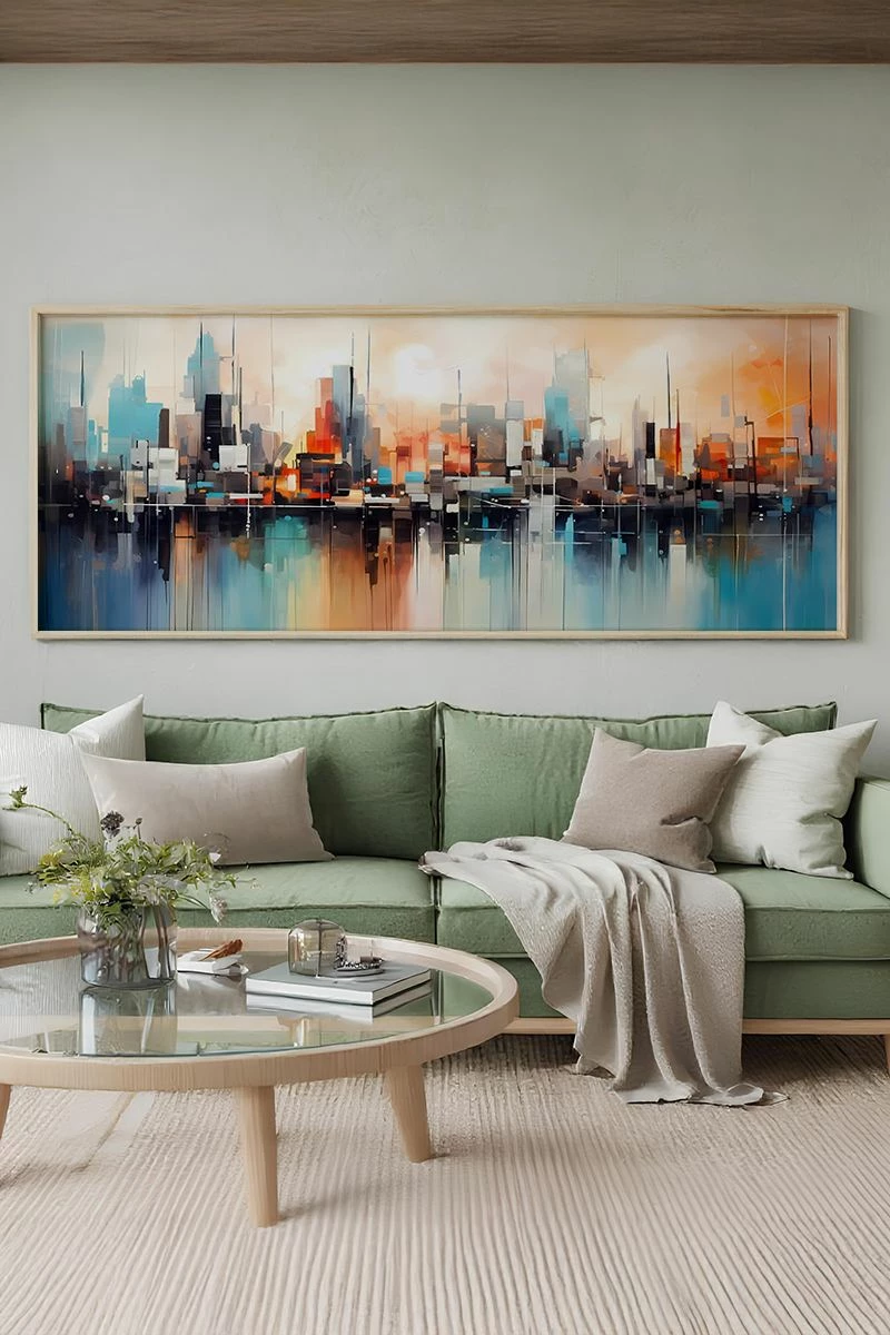 Pikturë dekorative me kornizë, Wallity, Artsmdfyty19-50120, shumëngjyrëshe, 50x120cm
