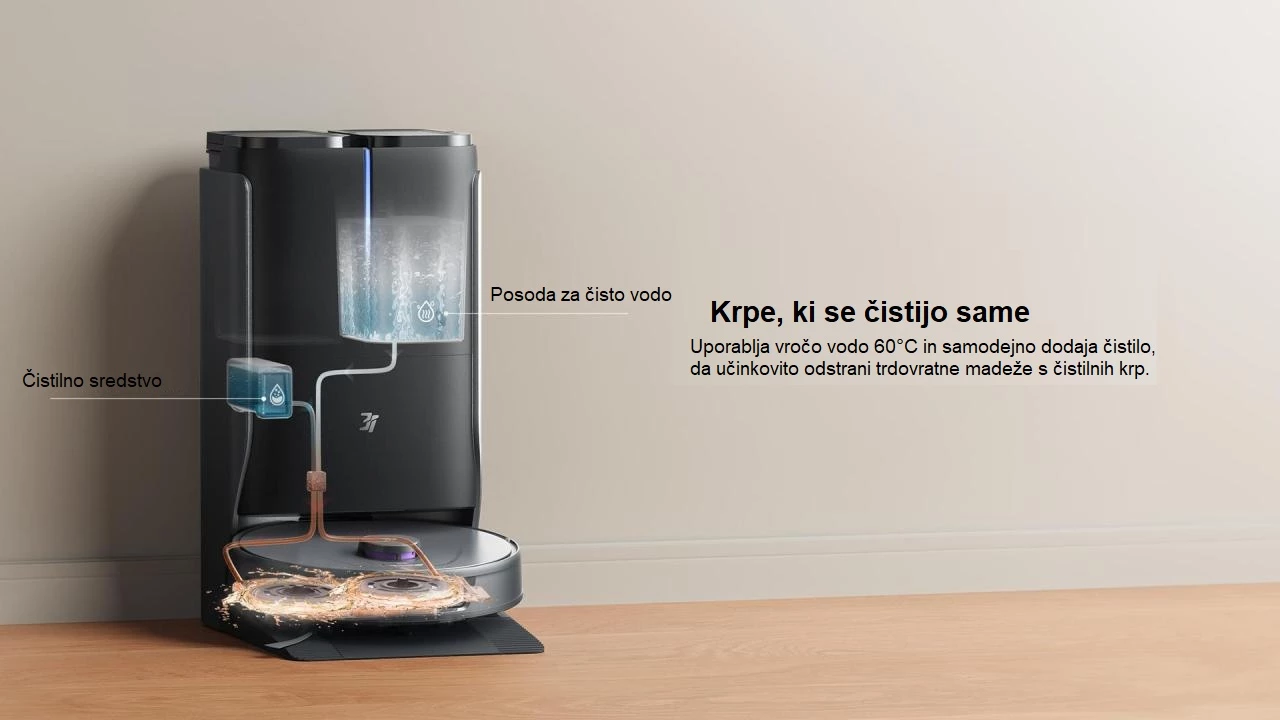 Robot fshesë me korrent 3i P10 Ultra 18000 Pa me stacion smart, e zezë