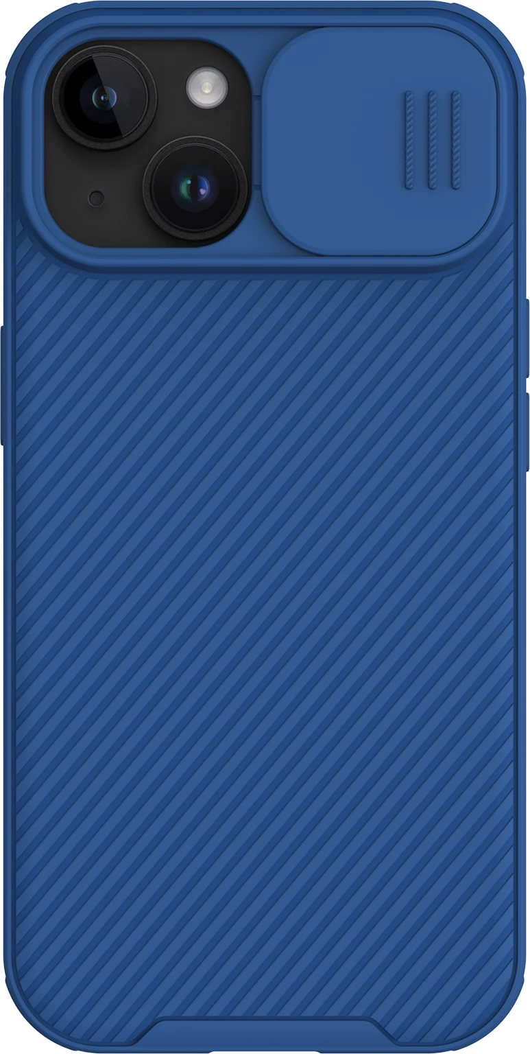 Mbështjellës Nillkin CamShield Pro Magnetic për iPhone 15 Plus, me kapak kamere, Kaltër