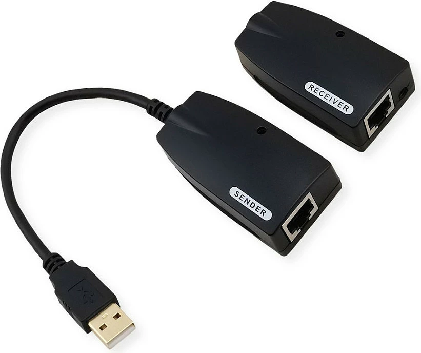 Zgjatues USB VALUE USB 2.0 mbi RJ45, deri 50 m, Cat5e/Cat6, i zi