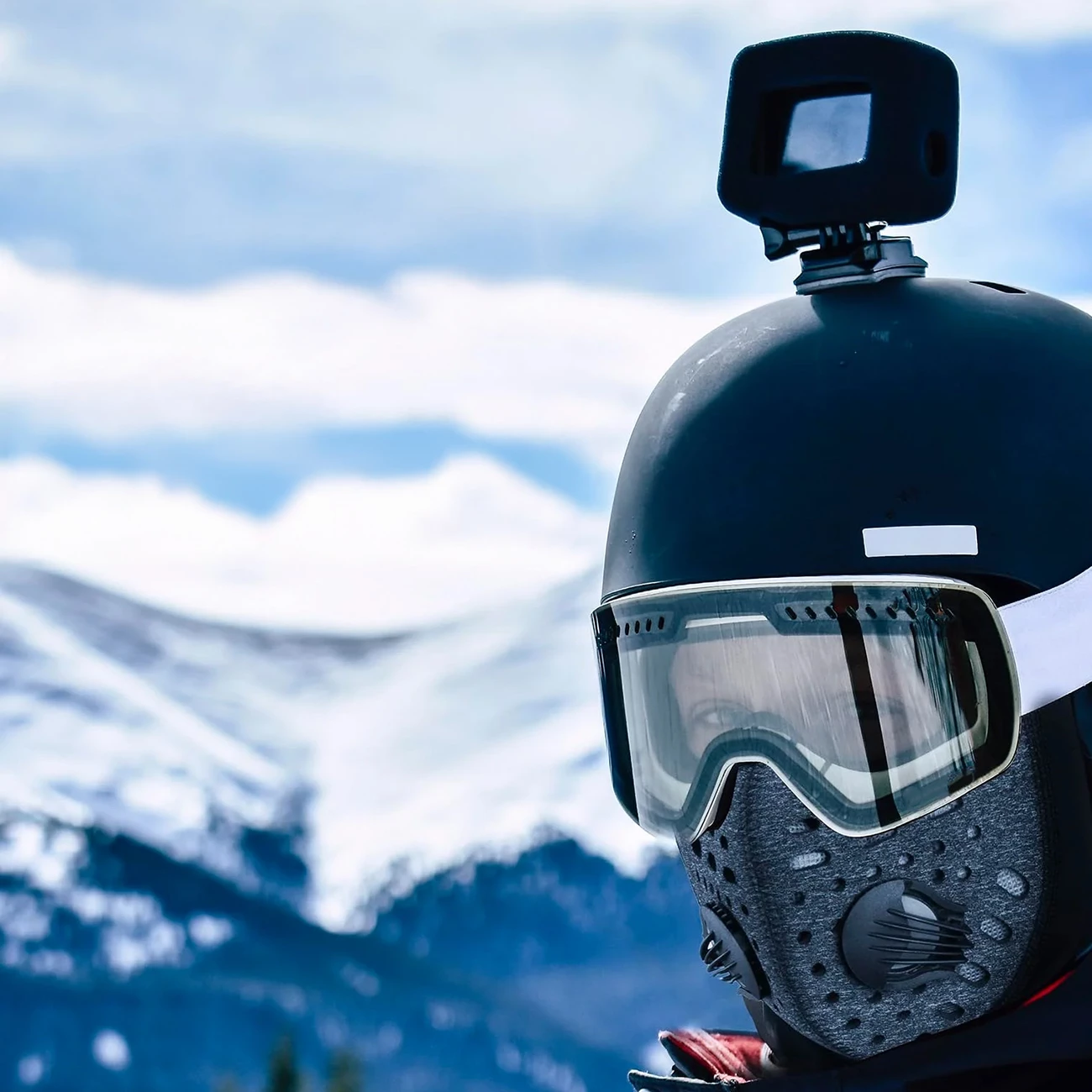 Balaklavë sportive Rockbros LF7127-1 me filtër, polar, e zezë