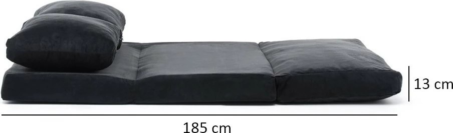 Divan-krevat 2 vendesh Atelier del Sofa, Taida, ngjyrë e zezë