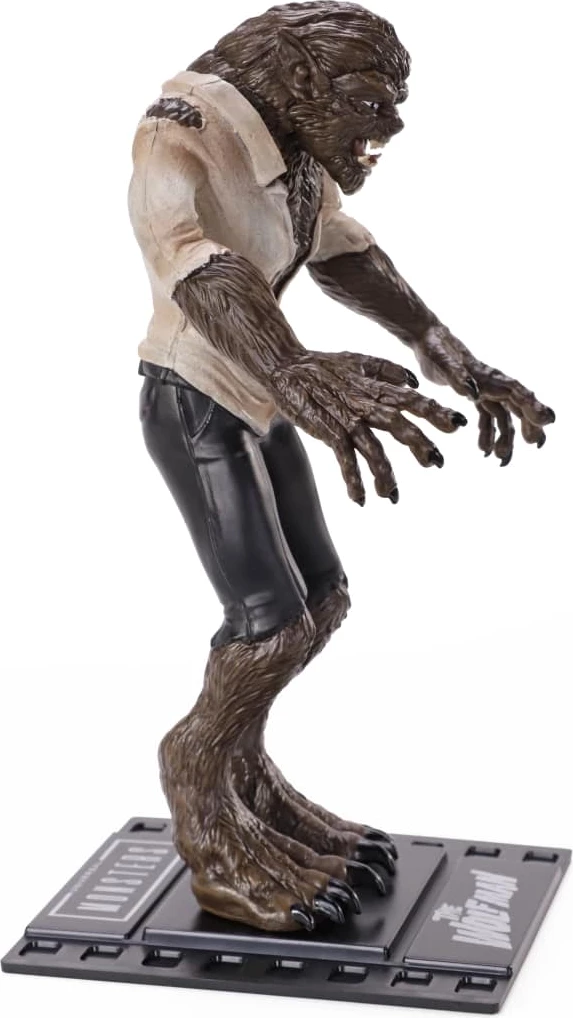 Figurinë Noble Collection Bendyfigs Universal Monsters Wolfman 19 cm me mbajtëse