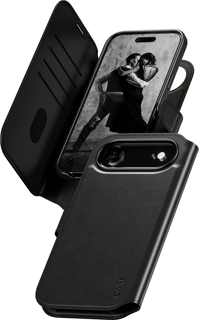 Mbështjellës PanzerGlass CARE Feature Case Tango 2in1 Wallet MagSafe për iPhone, zi