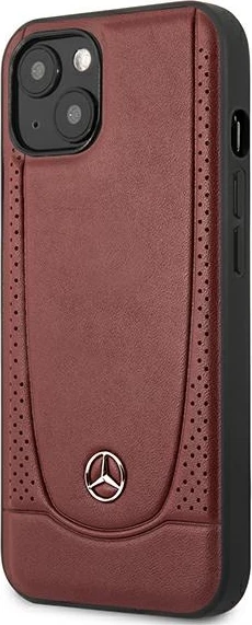 Mbështjellës Mercedes Urban Line për iPhone 13 mini, hardcase, lëkurë natyrale, e kuqe