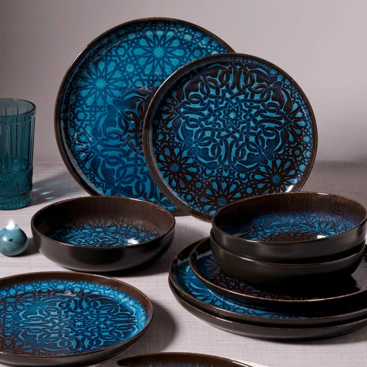 Set pjatash darke 12 copë, Hermia Concept, GBSBLB12Y1VR12132