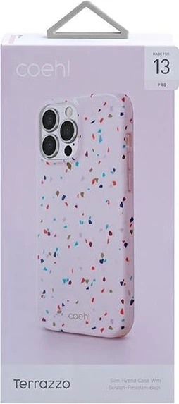 Mbështjellës për celular UNIQ Coehl Terrazzo për iPhone 13 / iPhone 13 Pro, rozë
