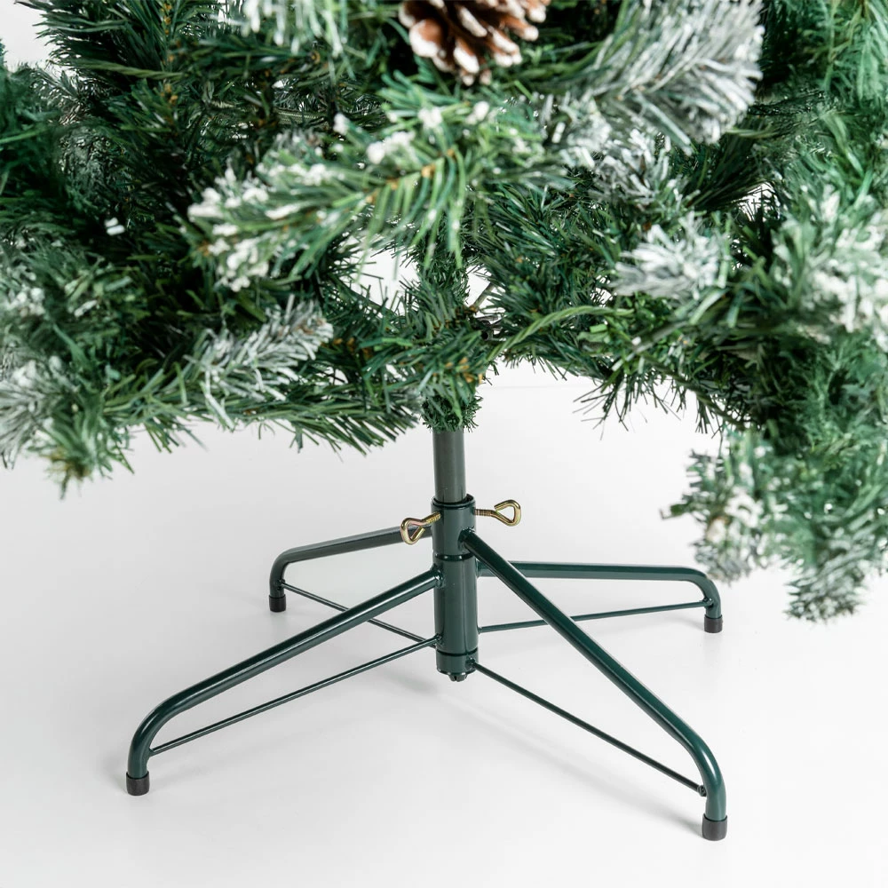 Pemë e Krishtlindjeve, borë artificiale, me LED, PVC, 150x150x210, e gjelbër-bardhë