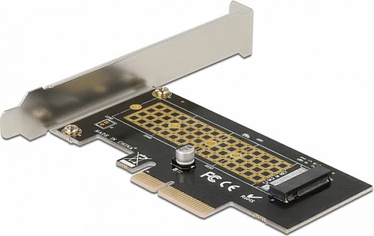 Kartelë zgjerimi PCIe DeLOCK, PCIe 4.0 x4 në M.2 NVMe Key M 2230-2280, Low Profile, gjelbër/gri