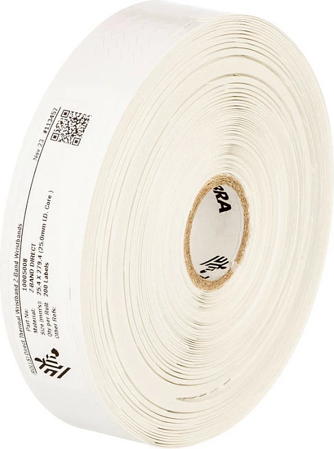 Byzylyk identifikimi Zebra Z-Band, 1" x 11", transfer termik, 6 rula (1200 copë), i bardhë