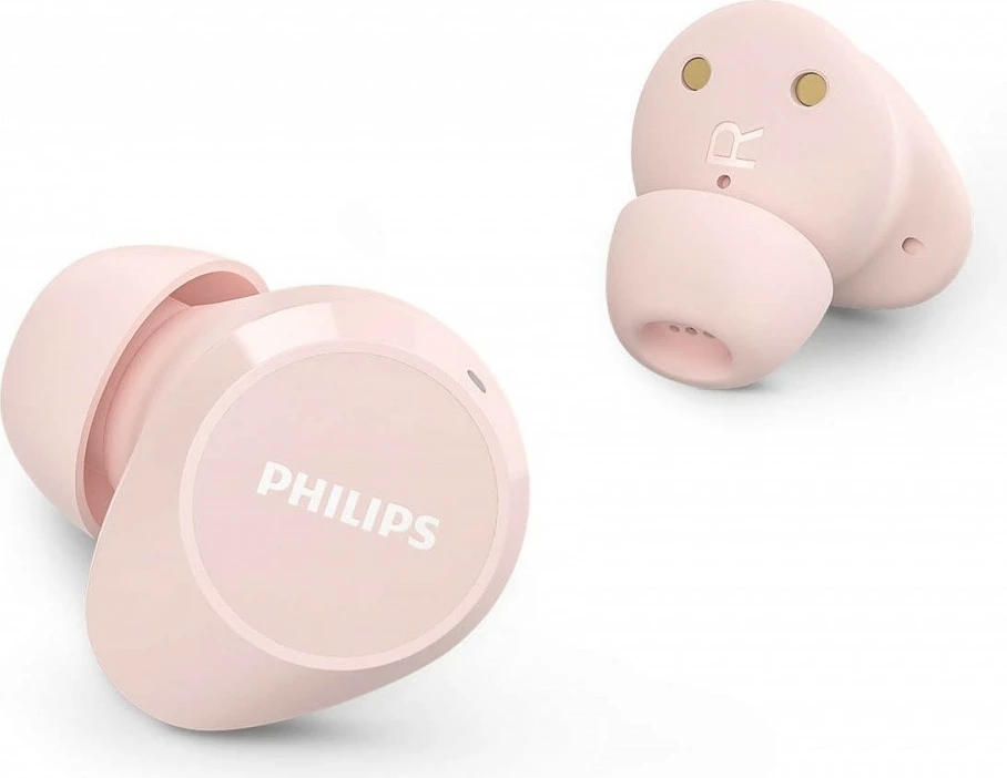 Kufje wireless Philips TAT1209PK/00 true wireless in-ear Bluetooth IPX4 18 orë playback mikrofon reduktim zhurme USB-C rozë set me kuti karikimi dhe 3 palë goma
