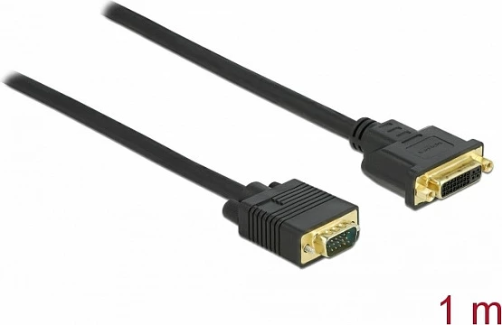 Kablë adapter DeLOCK DVI-A (femër) në VGA (mashkull) 1 m, 1080p, e zezë