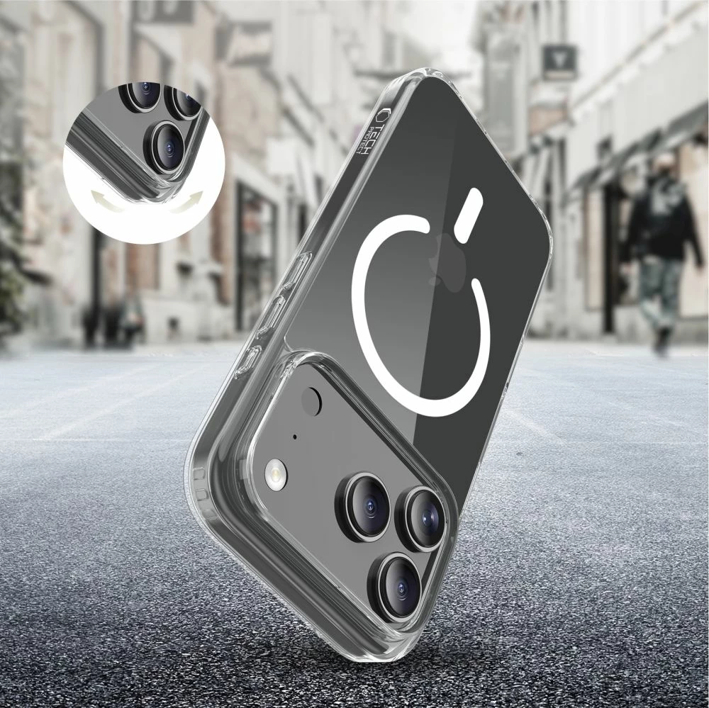 Mbështjellës Tech-Protect FlexAir Hybrid MagSafe për iPhone 17 Pro, TPU+PC, transparent, 1 copë