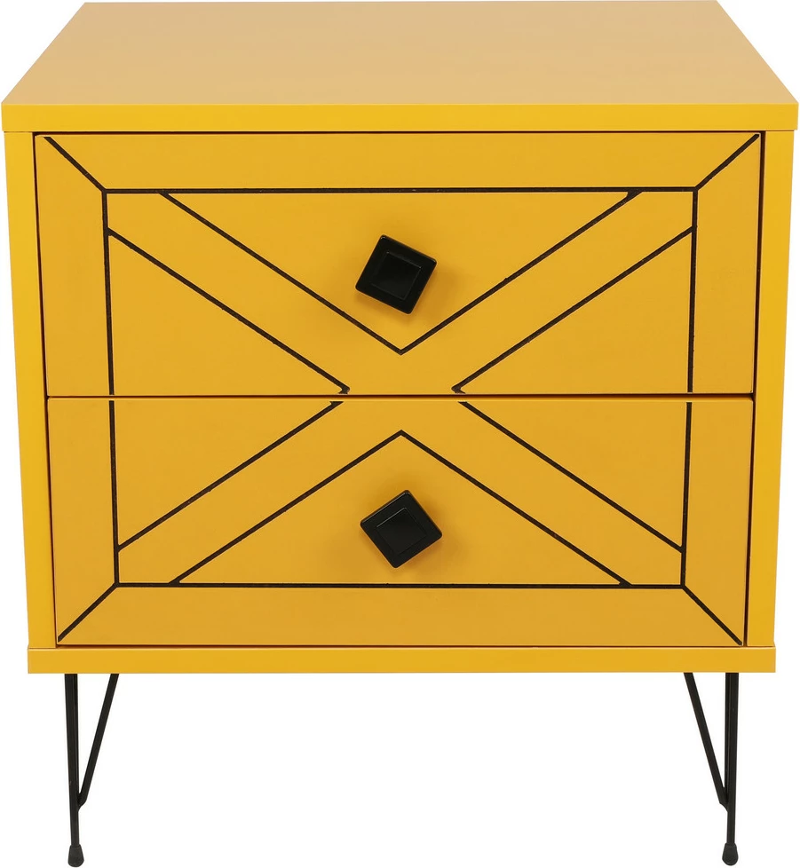 Komodinë natyrale Hanah Home, Luna, e verdhë