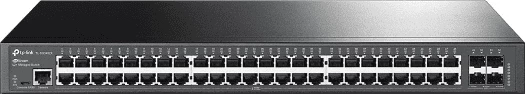Switch, TP-LINK, TL-SG3452X, 52 porte Gigabit me 4 SFP+, e zezë