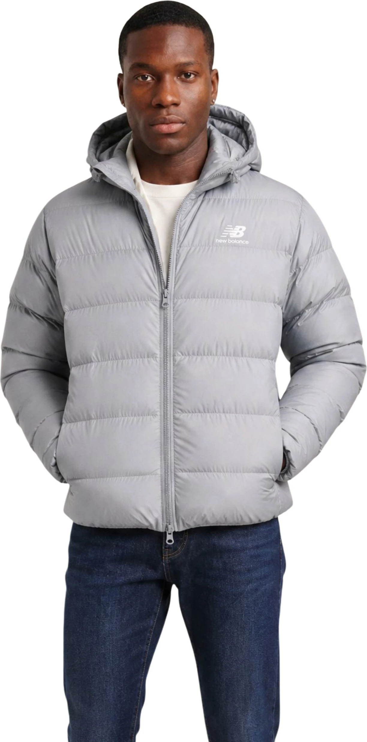 Jakne puffer për meshkuj New Balance MJ62G17OYST, gri