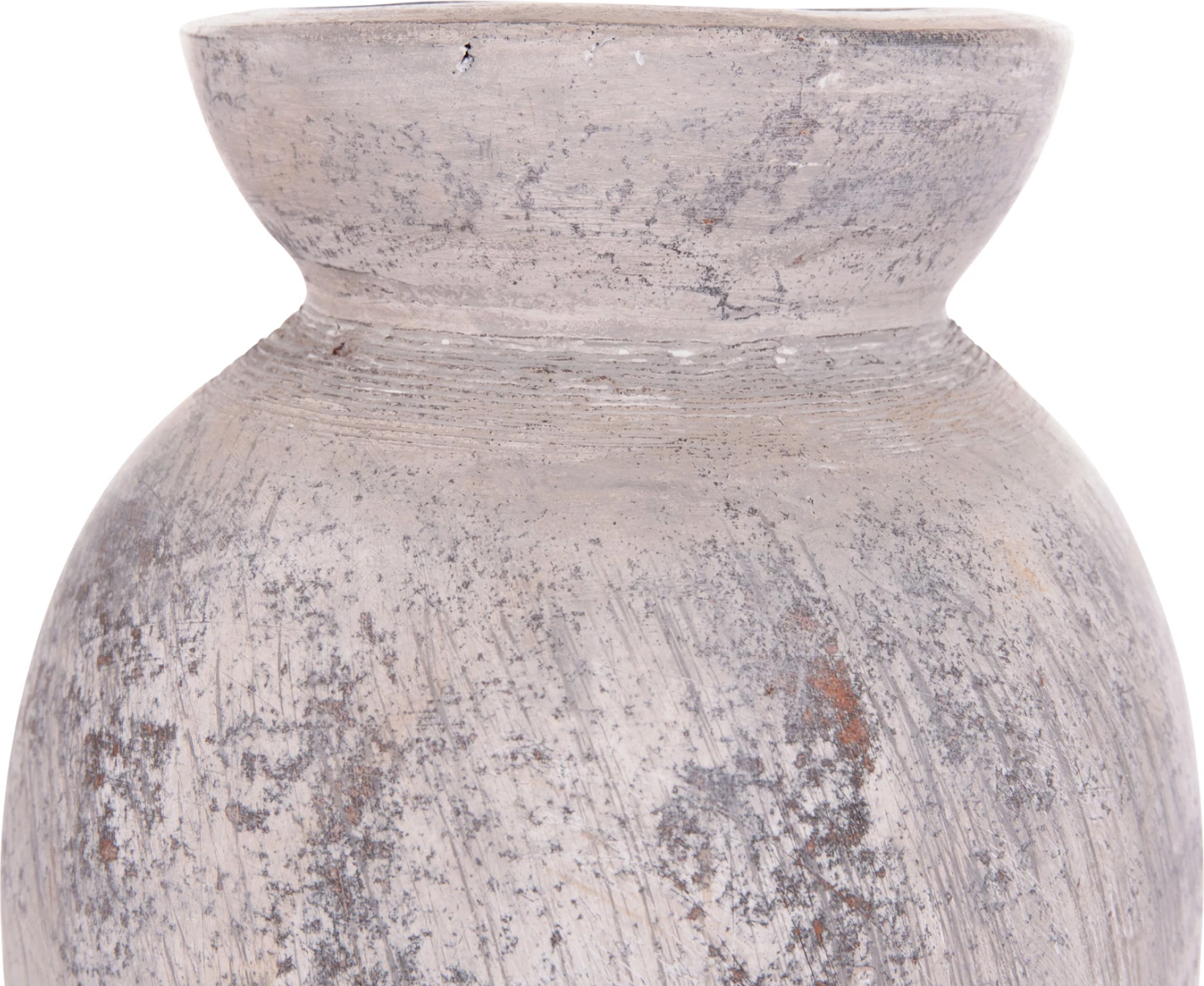 Vazo dekorative tavoline VERMO, terrakotë, ngjyrë gri e çelët, FH4396, 18x19cm