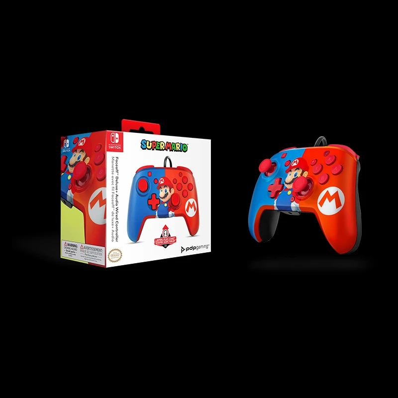 Kontrollor për Nintendo Switch PDP Faceoff Deluxe + Audio, kabllo USB 3 m, Mario, kuq/blu