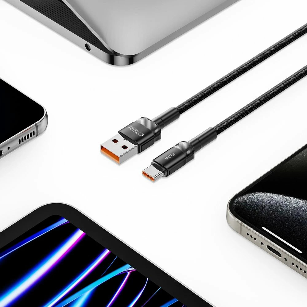 Kabllo Tech-Protect UltraBoost Evo USB-C / USB-A, 2m, 100W, e zezë