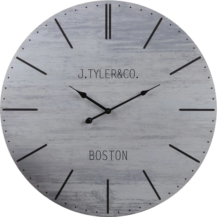 Orë muri ZEIT, MDF, ngjyrë gri, 60x60x5cm