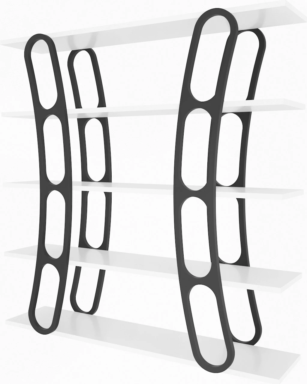 Raft librash Skye Decor, bardhë, zi