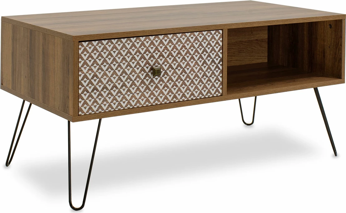 Komodinë tavoline për kafe Boho, ngjyrë arre, 100x50x46cm