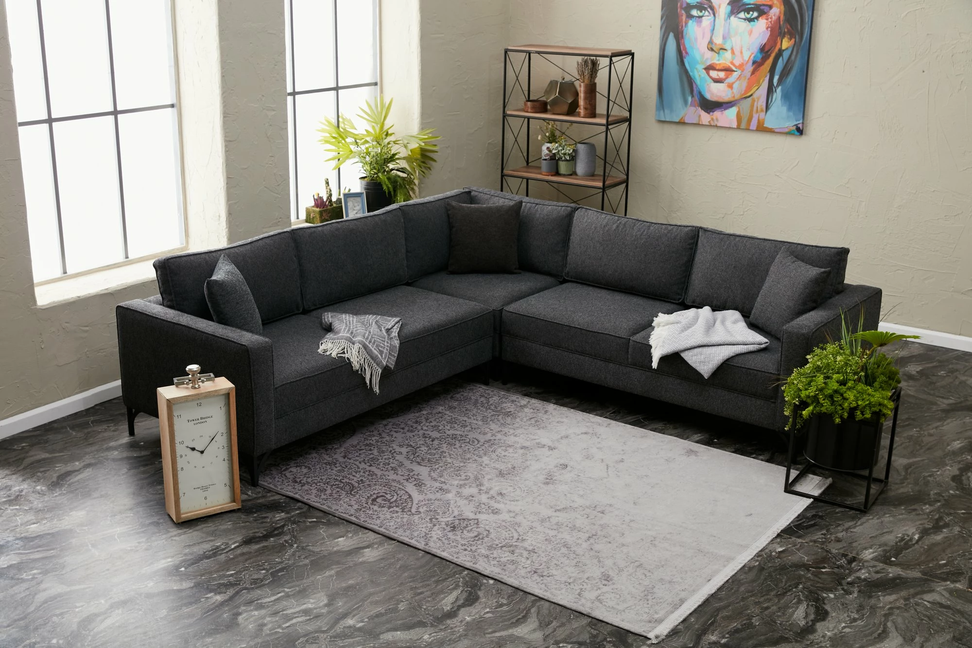 Këndare Atelier del Sofa, Berlin, antracit, e zezë